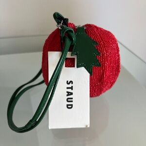 STAUD Campari Tomato Beaded Crossbody Bag